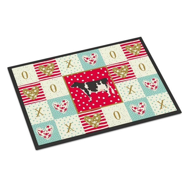 Carolines Treasures 18 x 27 in. Holstein Cow Love Indoor or Outdoor Mat CK5249MAT - main